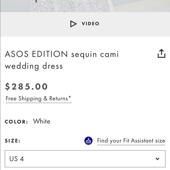 ASOS sequin cami wedding dress - Picture 5 of 6